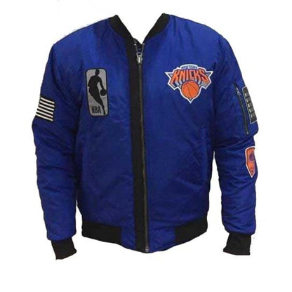 FISLL Knicks Black History Collection Flight Jacket - Front View