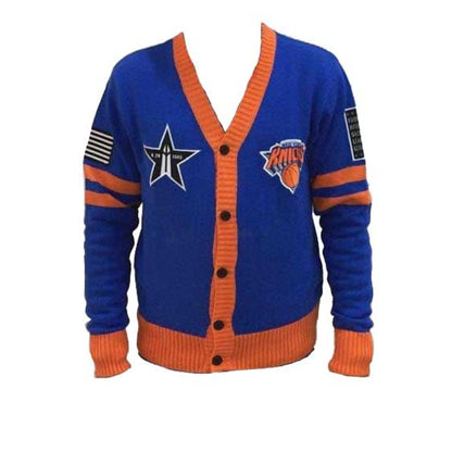 FISLL Knicks Black History Collection Cardigan Sweater - Front View