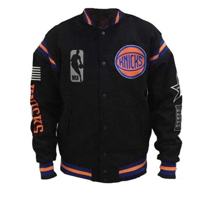 FISLL Knicks Black History Collection Varsity Jacket - Front View