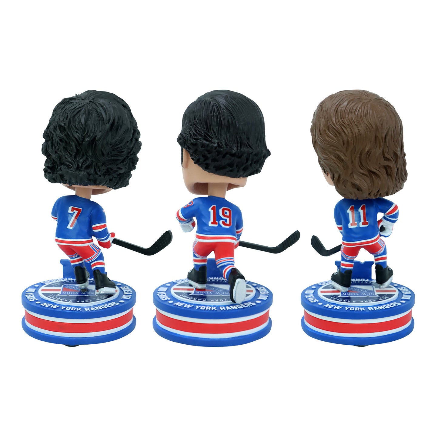 GAG Line Gilbert/Ratelle/Hadfield Rangers Exclusive Centennial Edition Bobblehead - Back View