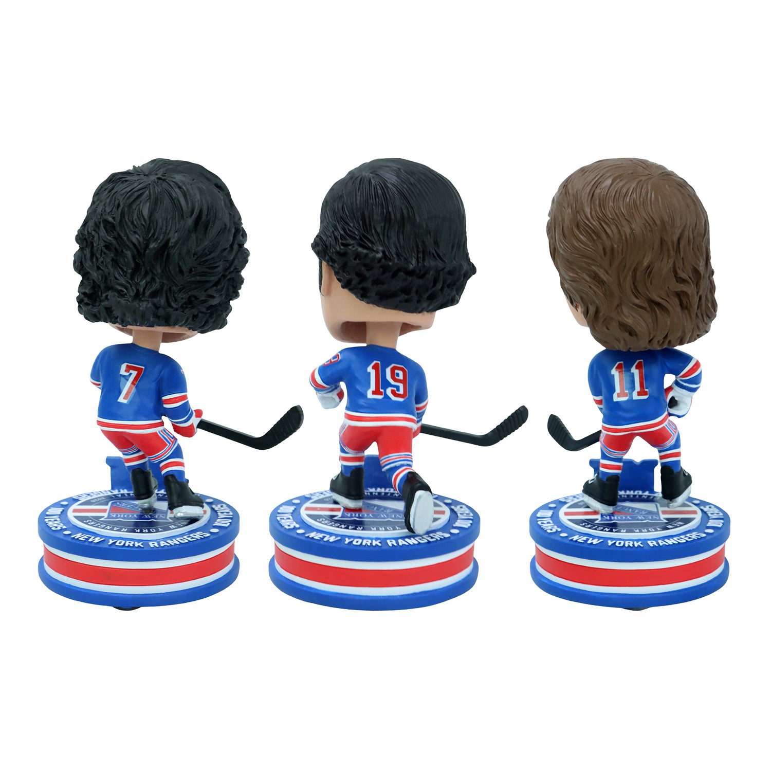 GAG Line Gilbert/Ratelle/Hadfield Rangers Exclusive Centennial Edition Bobblehead - Back View
