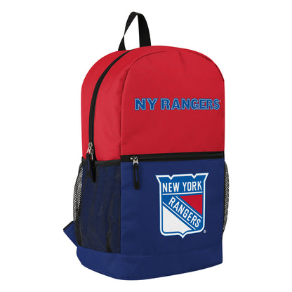 blue red square laptop backpack Rangers Big Logo Colorblock Backpack