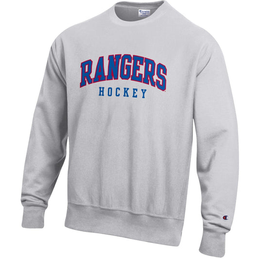 Champion Rangers Reverse Weave Rangers Hockey Grey Crew