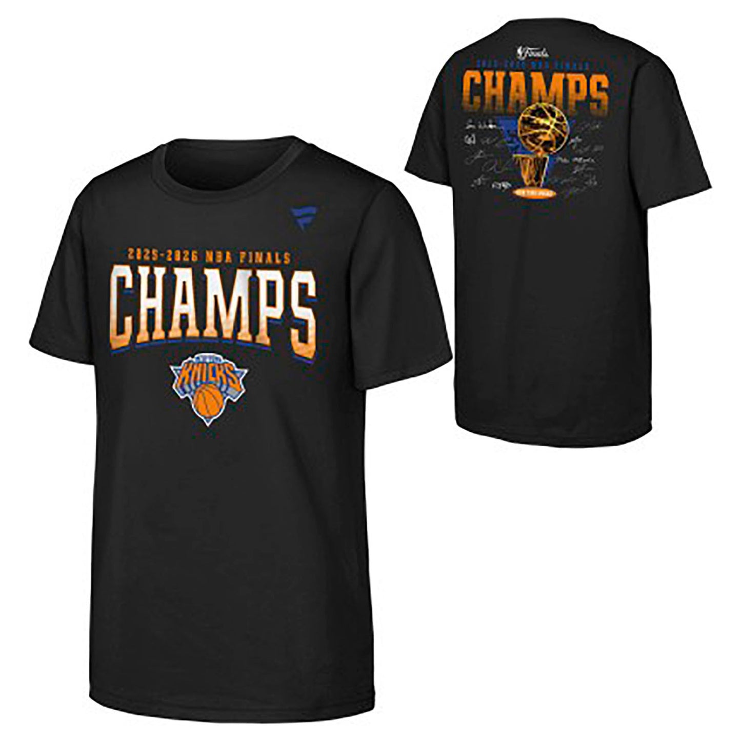 Youth Knicks 2026 NBA Champions Trophy Roster Tee