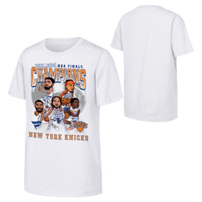 Youth Knicks 2026 NBA Champions Cariacture Tee