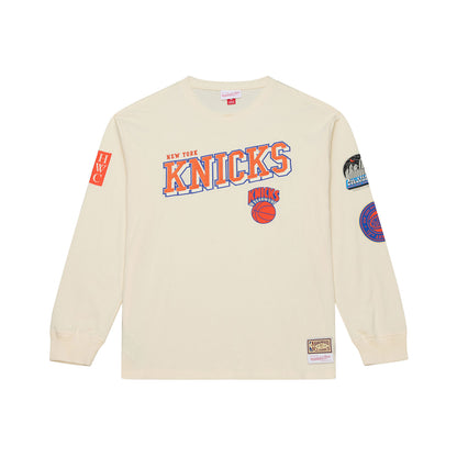 Mitchell & Ness Knicks Dusted Collection Training Camp Longsleeve Tee - Front View
