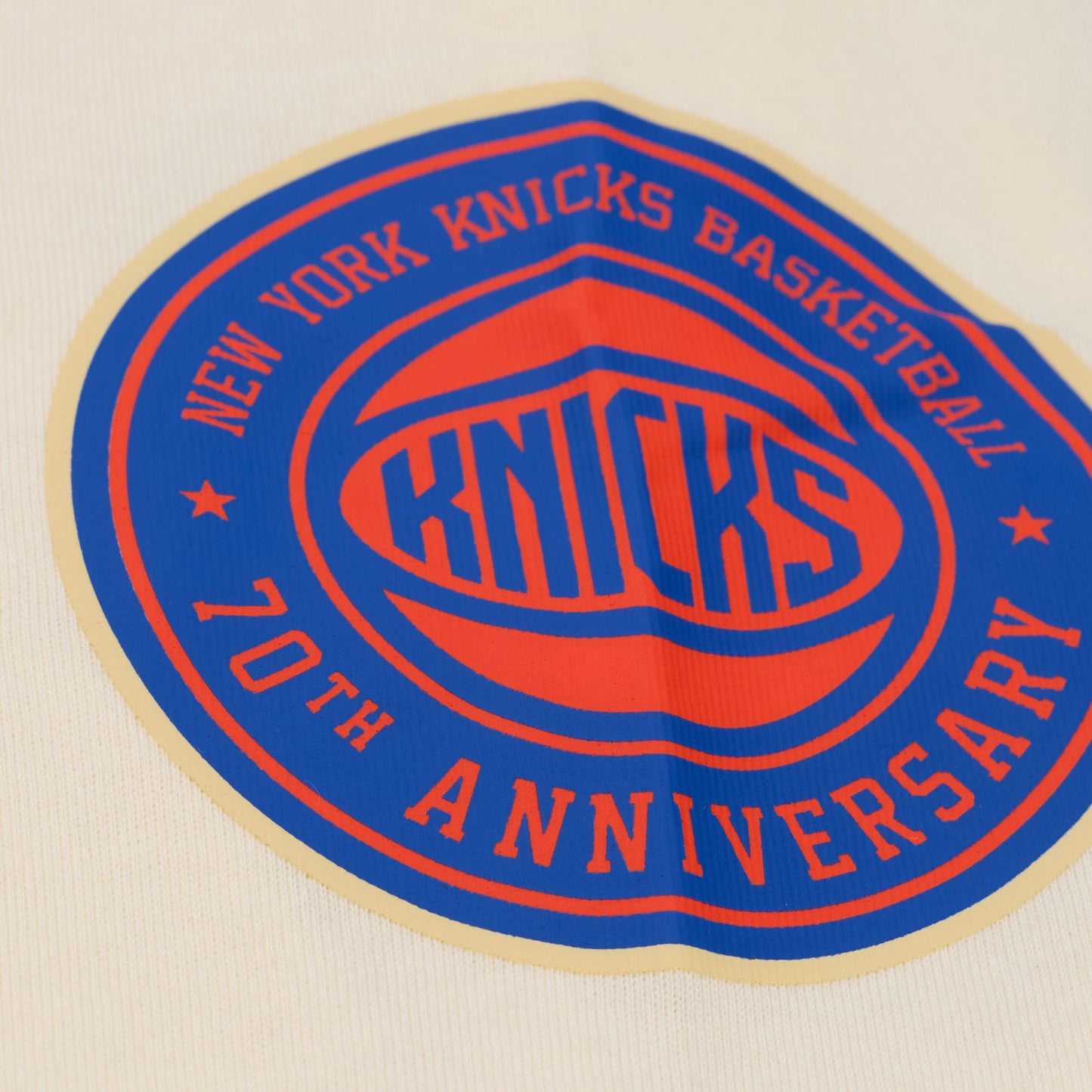 Mitchell & Ness Knicks Dusted Collection Training Camp Longsleeve Tee - Patch View