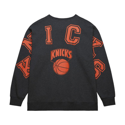 Women's Mitchell & Ness Knicks Oversized Graphic Heather Sweatshirt