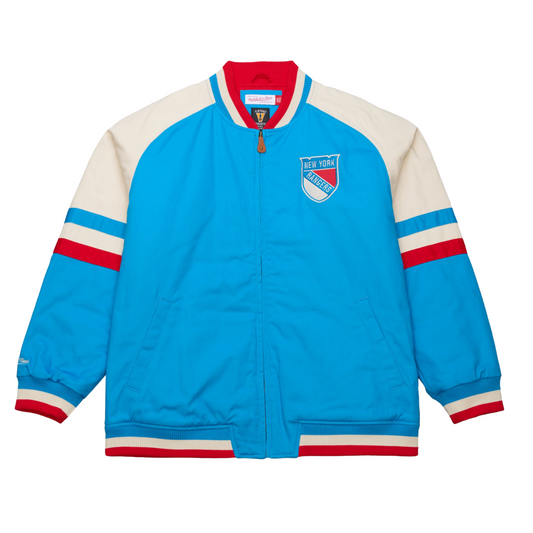 Mitchell & Ness Rangers Centennial Twill Jacket In Blue - Front View