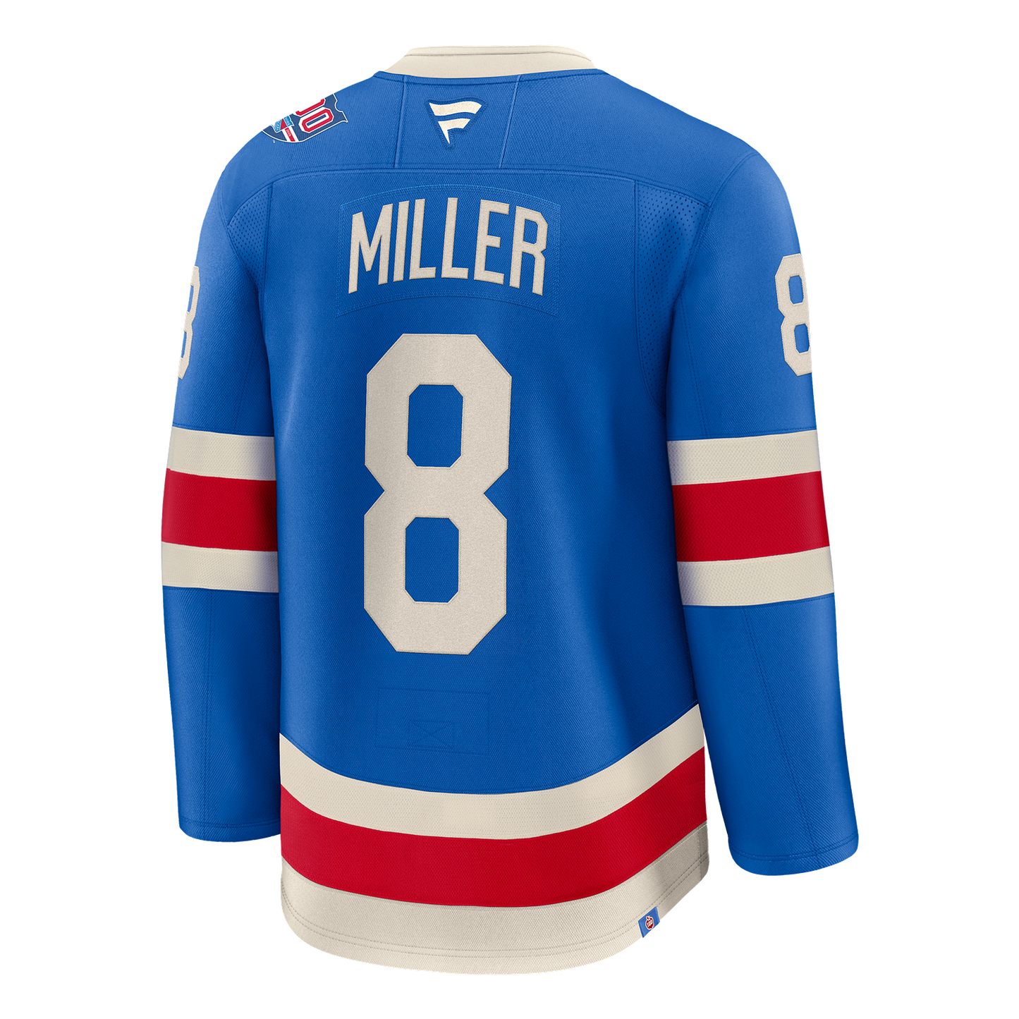 JT Miller Fanatics Premium Centennial Jersey In Blue - Back View