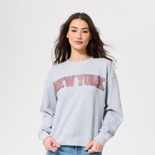 Terez Knicks New York Wordmark Classic Gems Crewneck