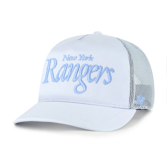 '47 Brand Rangers Light Blue Foundation Script Hitch - Front Left View