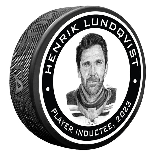Mustang Henrik Lundqvist Hockey Hall of Fame Inductee Puck - Main View