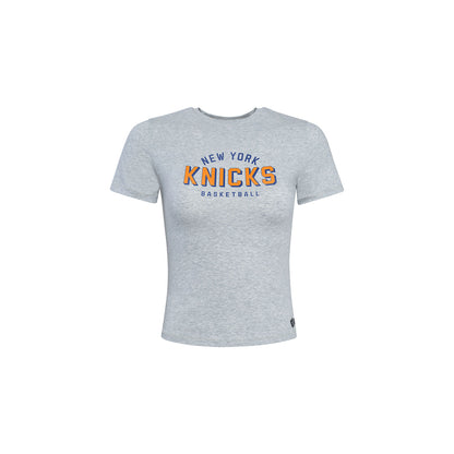 Women's Hype & Vice Knicks Grey Cotton Jersey Tee