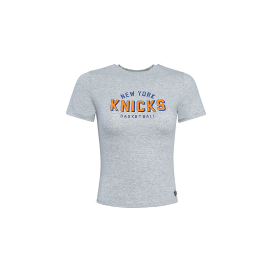 Women's Hype & Vice Knicks Grey Cotton Jersey Tee