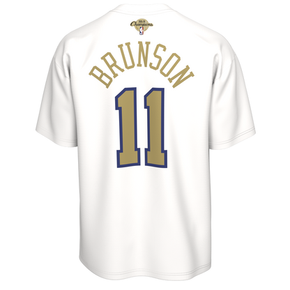 Nike Knicks Jalen Brunson Trophy Ring Banner Name & Number Tee