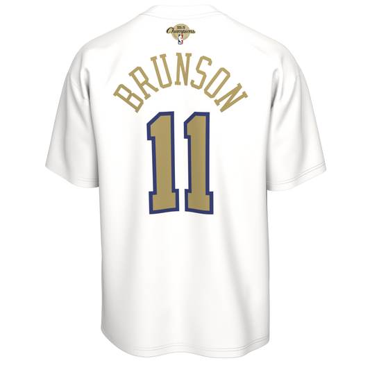 Nike Knicks Jalen Brunson Trophy Ring Banner Name & Number Tee