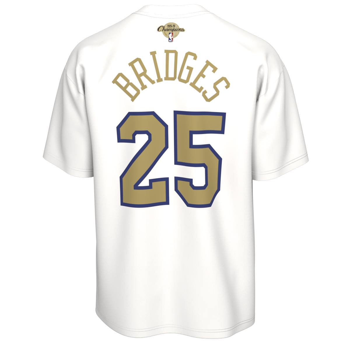Nike Knicks Mikal Bridges Trophy Ring Banner Name & Number Tee