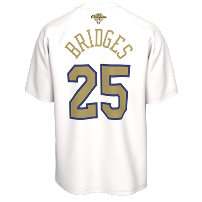Nike Knicks Mikal Bridges Trophy Ring Banner Name & Number Tee