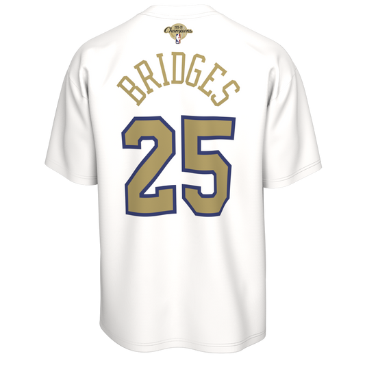 Nike Knicks Mikal Bridges Trophy Ring Banner Name & Number Tee