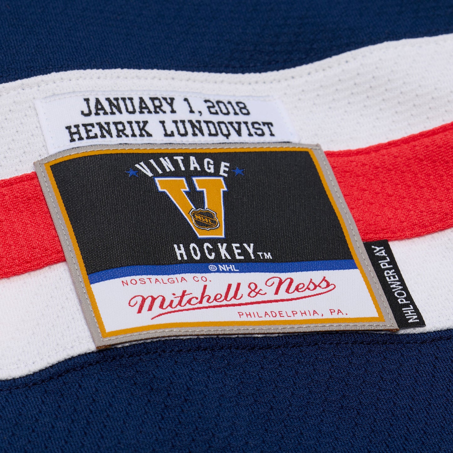 Mitchell & Ness Rangers Henrik Lundqvist 2018 Winter Classic Power Play Jersey - Tag View