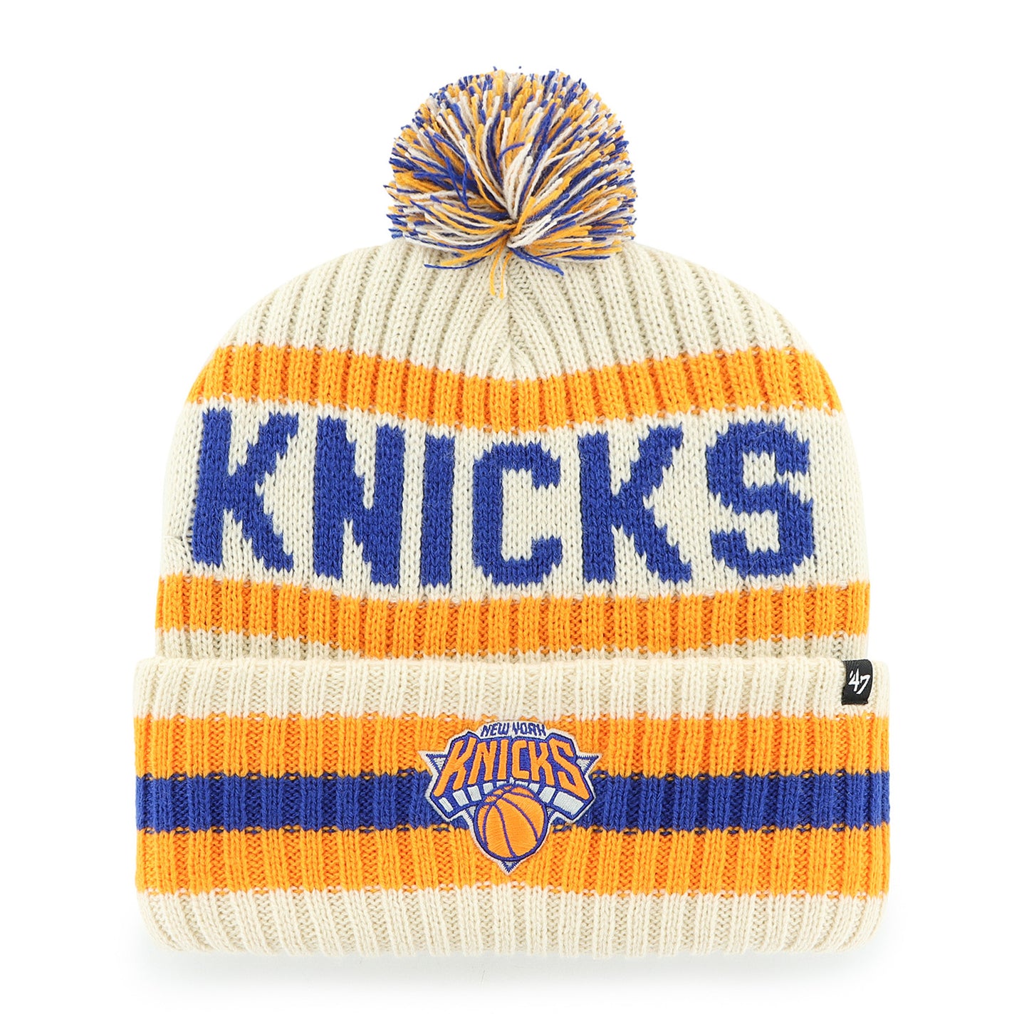 '47 Brand Knicks Natural Bering Pom Cuff Knit