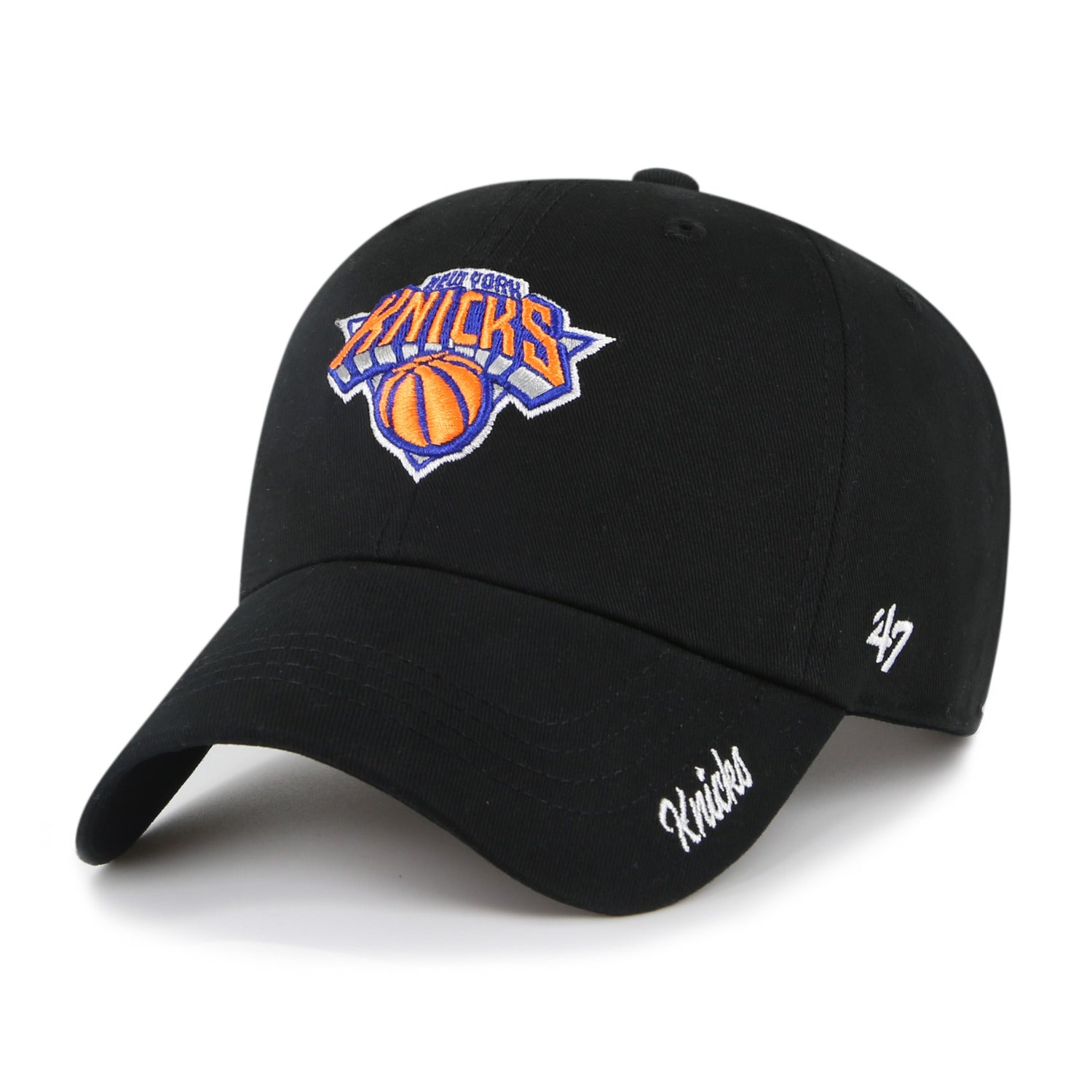 Women's '47 Brand Knicks Black Miata Clean Up In Black - Front View