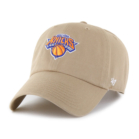 '47 Brand Knicks Khaki Primary Logo Clean Up Hat