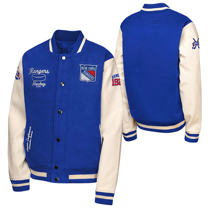 Youth Rangers Team Hug Varsity Jacket Royal