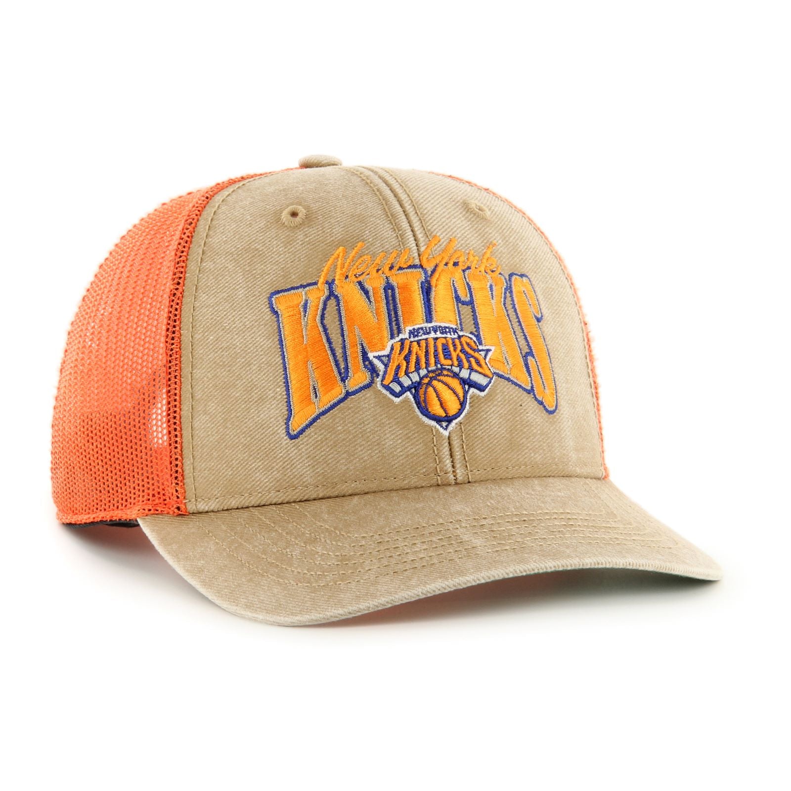 '47 Brand Knicks Khaki Settler Trucker - Angled Right View