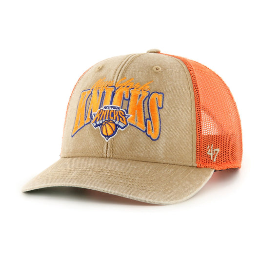 '47 Brand Knicks Khaki Settler Trucker - Angled Left View
