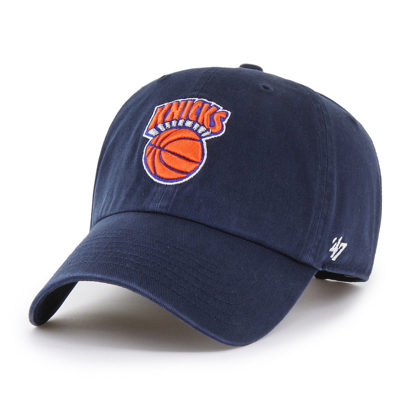 47 Brand Knicks Ball Logo Navy Clean Up Hat