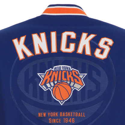 JH Design Knicks Two-Tone Reversible Wool Jacket - Up Close Back View