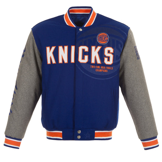 JH Design Knicks Two-Tone Reversible Wool Jacket - Front View
