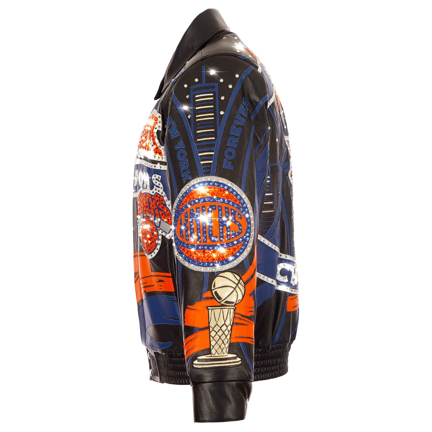 JH Design Hand Cut All Leather Knicks 2026 NBA Champions Jacket