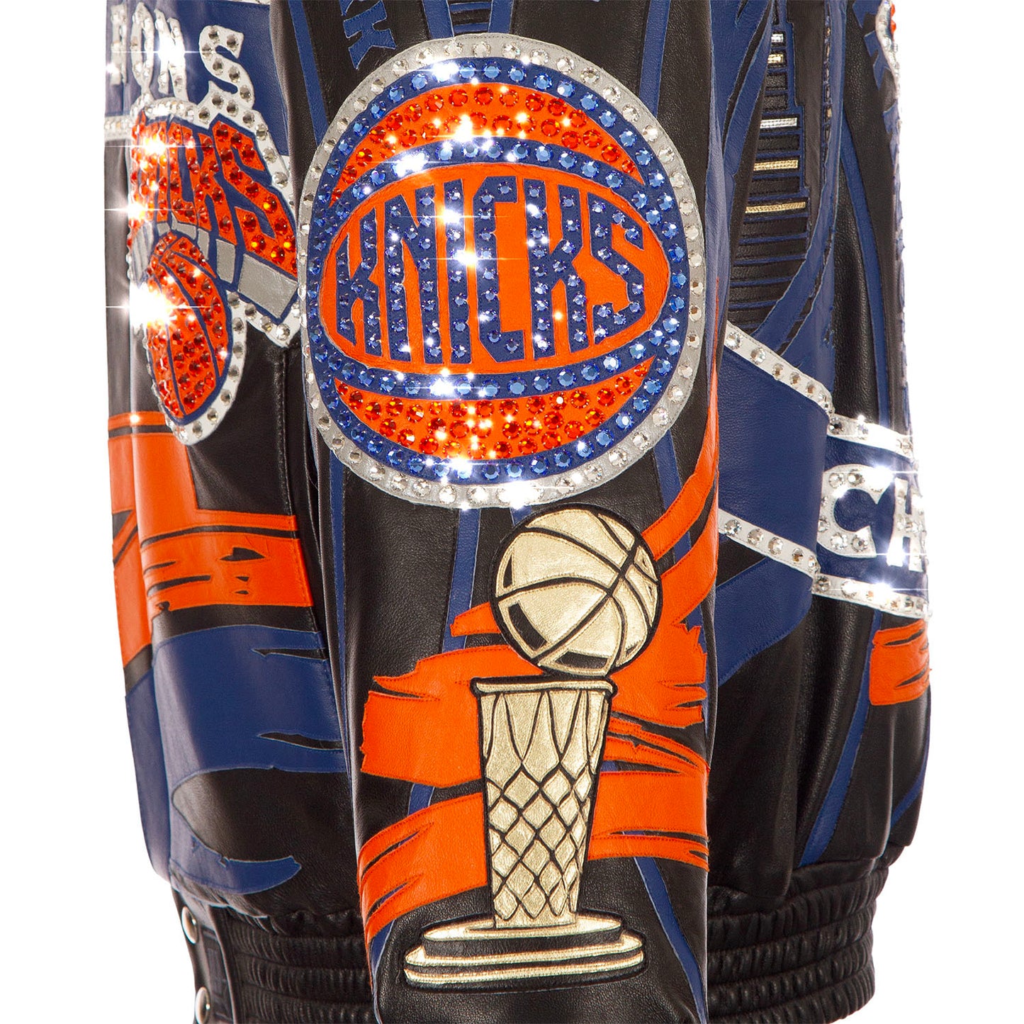 JH Design Hand Cut All Leather Knicks 2026 NBA Champions Jacket