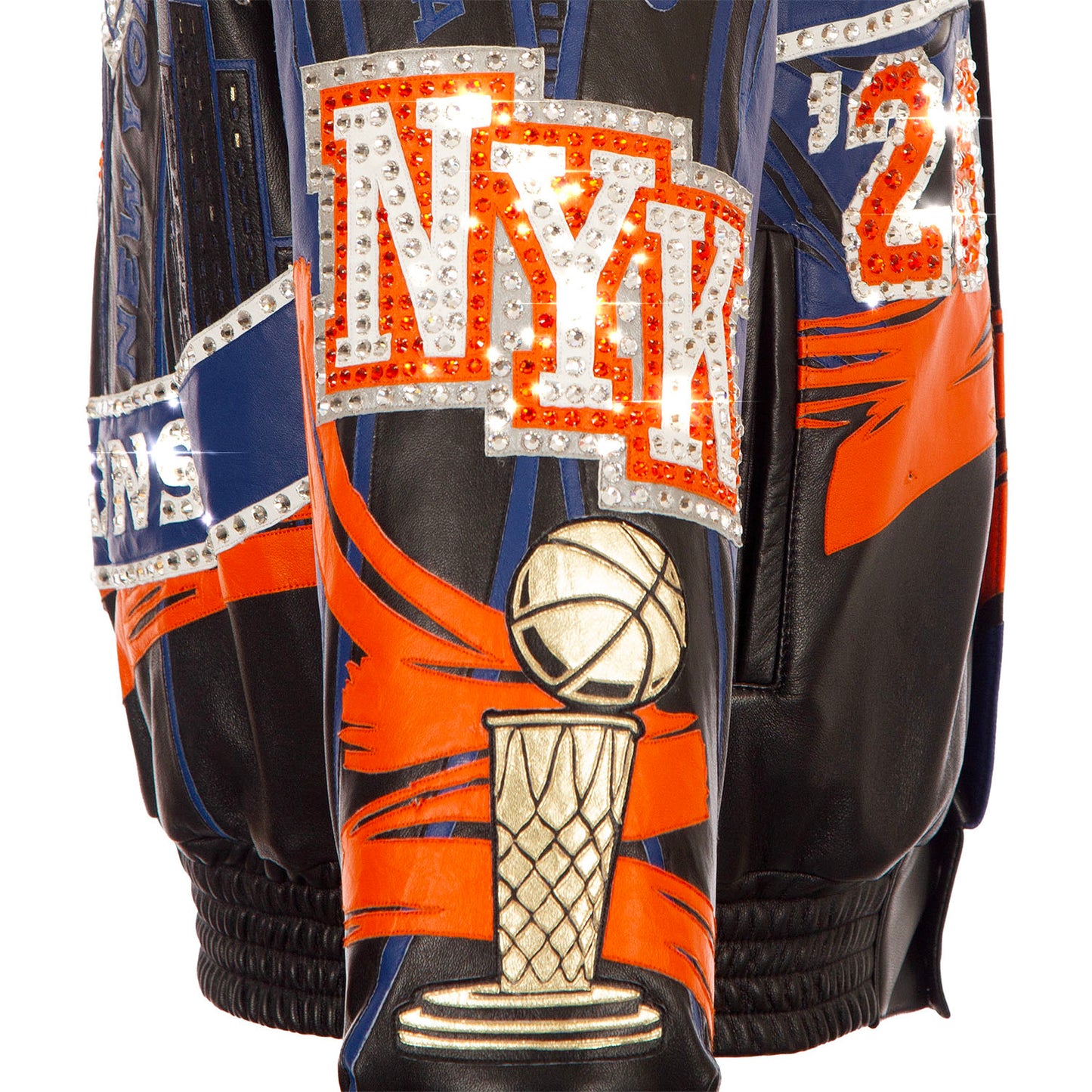 JH Design Hand Cut All Leather Knicks 2026 NBA Champions Jacket