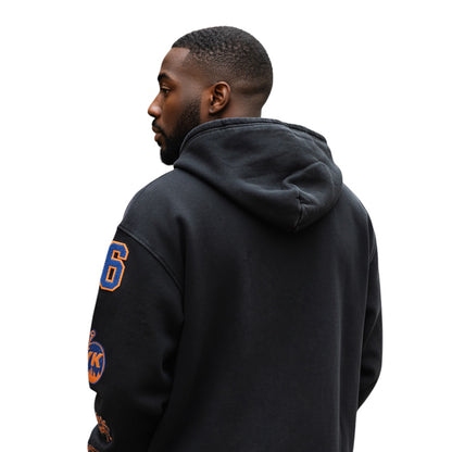 Wild Collective Knicks Acid Wash Oversized Full Zip Hoodie