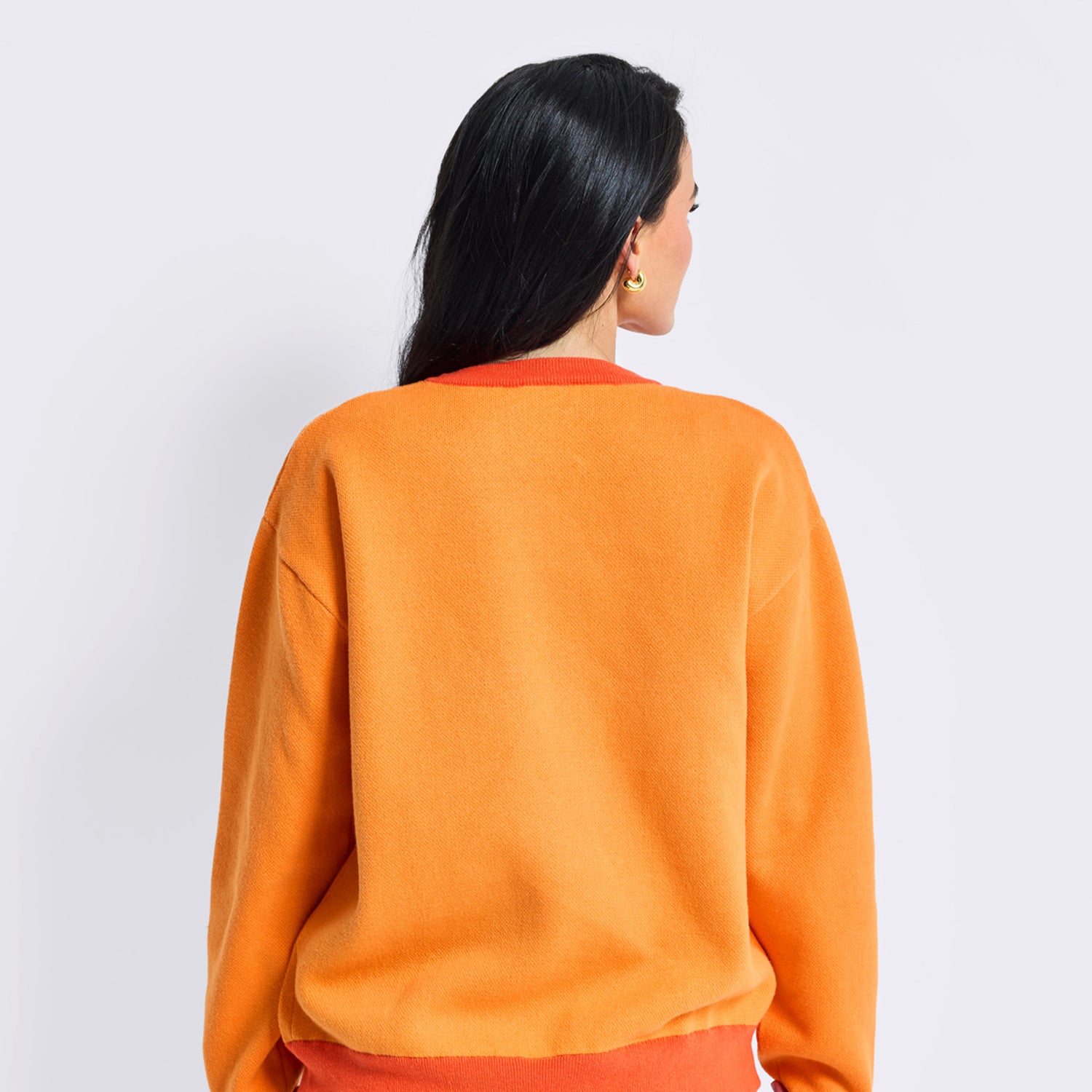 Terez Knicks Orange Knit Cotton Color Tonal Crew Sweater – Shop