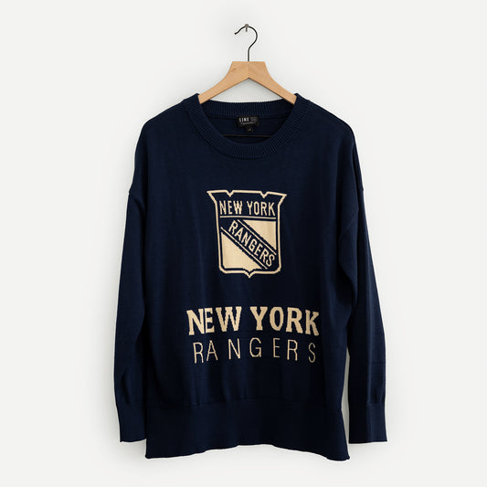 Women's Line Change Rangers Team Logo Knit Sweater