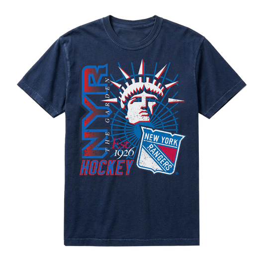 We Bleed Blue Rangers Comfort Wash Liberty Garden Ceiling Tee