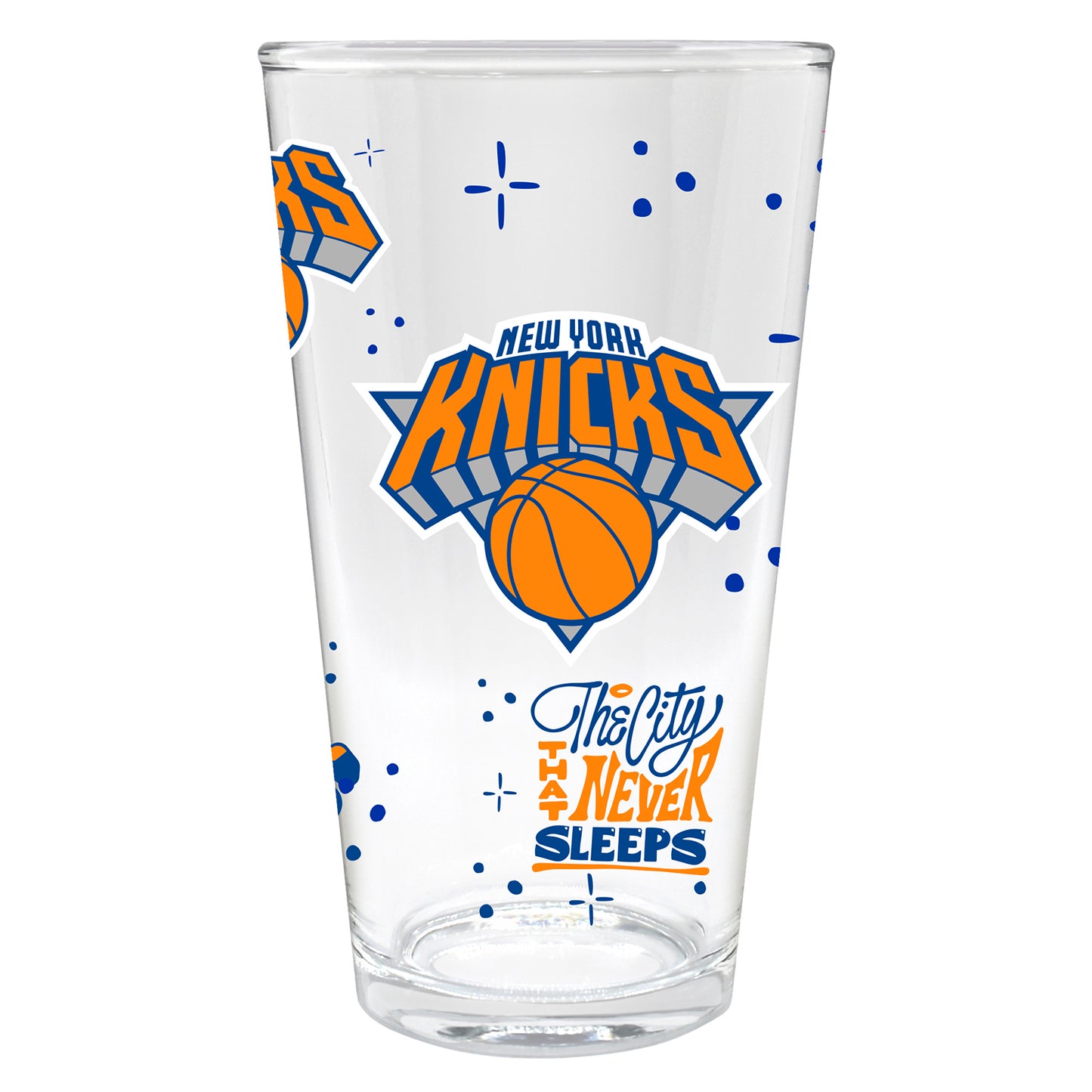 Knicks Landmark 16oz Pint Glass - Front View
