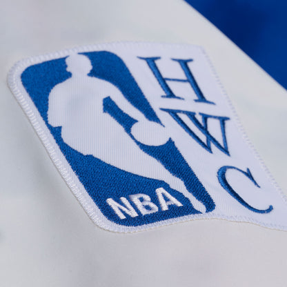 Women's Mitchell & Ness Knicks Double Clutch Crop Satin Jacket - Patch View