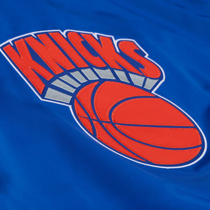 Women's Mitchell & Ness Knicks Double Clutch Crop Satin Jacket - Patch View