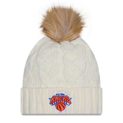 Women's New Era Knicks Fur Chrome Knit Pom - Front View