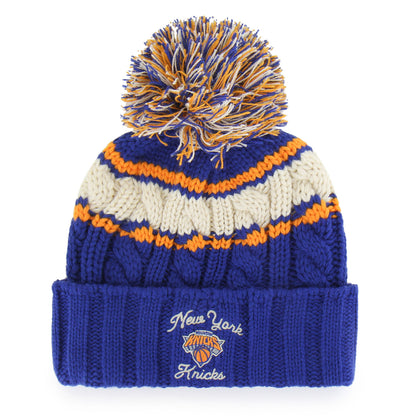 Women's '47 Brand Knicks Royal Emma Pom Cuff Knit - Back View