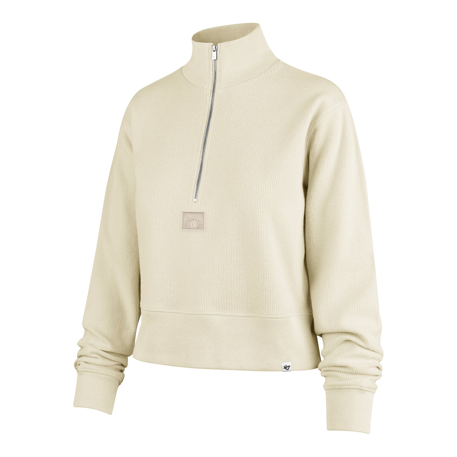 Women's '47 Brand Knicks Tranquility Rib Half Zip - Front View