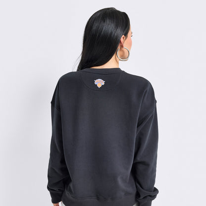 Terez Knicks Black New York Gemstone STripe Logo Crew - Back View