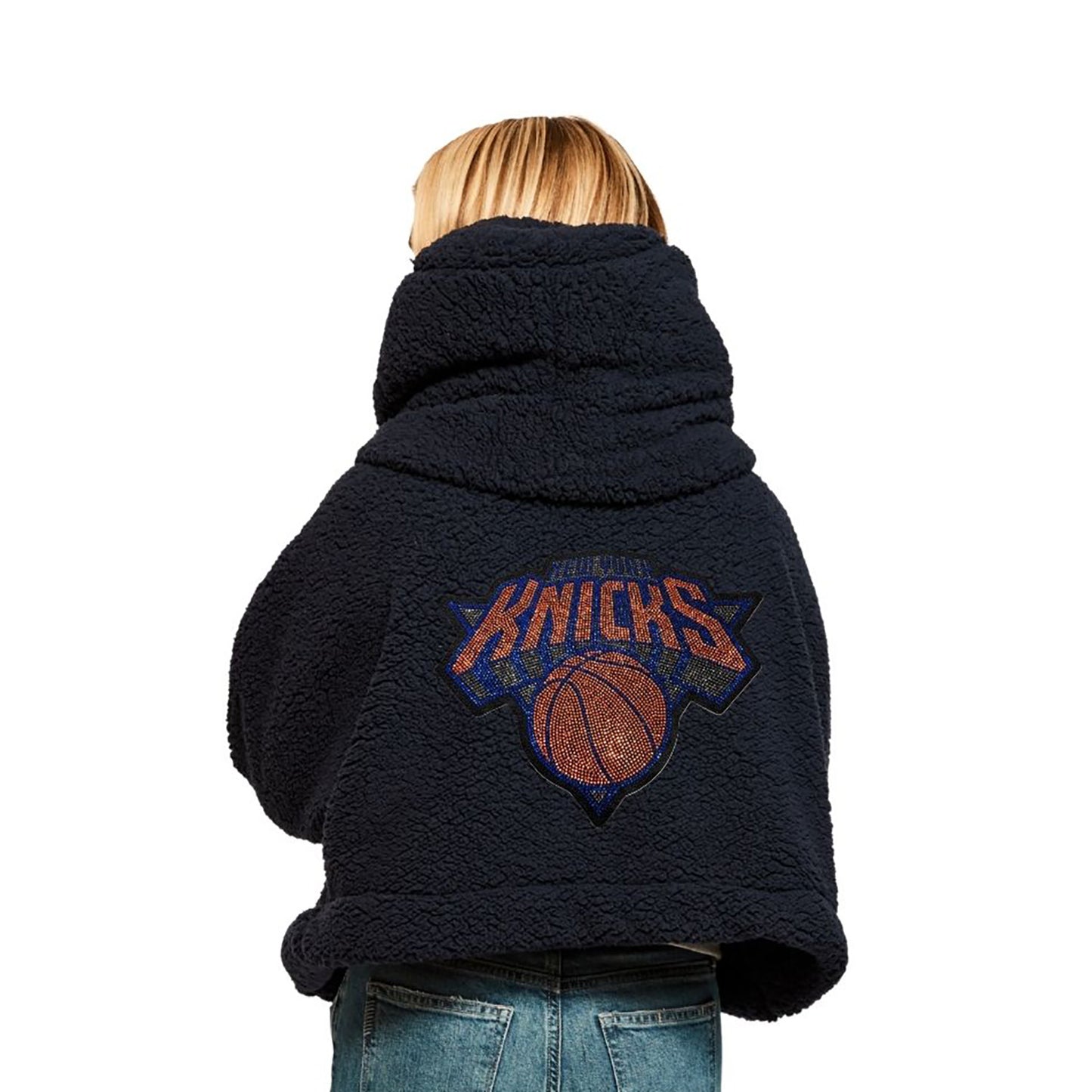 Jill Martin Knicks Bedazzled Cropped Sherpa Lounger - Back View