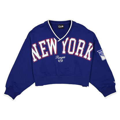 Women's New Era Knicks Royal V-Neck Sweater - Front View